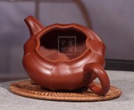 《菱意》宜興紫砂壺高級(jí)工藝美術(shù)師手工貴妃紅朱泥大彬六方