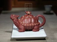 《金龜出?！芬伺d紫砂壺高級工藝美術師純手工底槽青創新壺茶壺紫砂茶具
