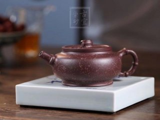《金砂竹韻》宜興紫砂壺純手工底槽青，段泥泡茶壺