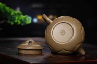 《仿古如意》宜興紫砂壺茶壺仿古如意茶具全手工頂級蟹殼青