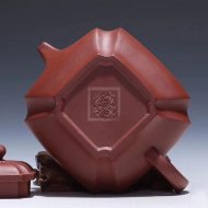《抽角四方》宜興底槽青工藝美術師手工紫砂壺茶具四方