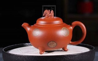 《獅韻》紫砂壺全手工茶壺老師小紅泥，絞泥（段泥、紫泥、綠泥等）壺