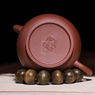 《巨輪》宜興紫砂壺助理工藝美術師手工小容量功夫茶壺底槽青巨輪
