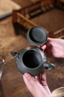 《歲寒三友》紫砂壺工藝美術師全手工純制壺綠泥
