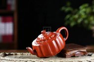 《菱花井欄》宜興紫砂壺工藝美術師手工大紅袍泡茶壺菱花井欄茶具