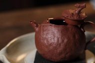 《大吉》紅降坡泥宜興紫砂壺工藝美術員全手工瓜器茶具