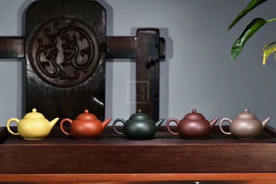 《五色土》綠泥，朱泥，紫泥，青灰泥，段泥純手工宜興紫砂壺茶具水平茶壺