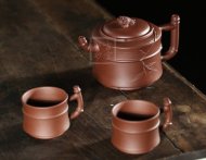 《富貴竹節套組》宜興紫砂壺套組紫砂泡茶壺紫泥手工工藝美術師紫砂茶具