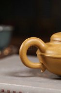 《線圓》宜興紫砂壺高級工藝美術師手工刻繪茶壺茶具黃金段泥線圓