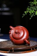 《壽桃壺》宜興工藝美術(shù)師紫砂壺老師手工圣桃茶壺圣桃泡茶壺