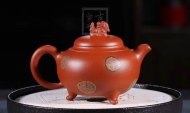 《獅韻》紫砂壺全手工茶壺老師小紅泥，絞泥（段泥、紫泥、綠泥等）壺