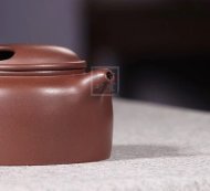 《牛蓋蓮子》宜興紫砂壺高級工藝美術(shù)師手工拼紫泥牛蓋蓮子茶壺茶具