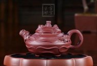 《風卷葵》宜興紫砂壺高級工藝美術師純手工風卷葵底槽青紫砂茶壺