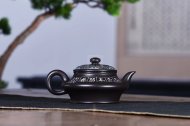 《水扁》宜興紫砂壺中國工藝美術大師純手工黑料茶壺全手工紫砂壺