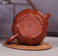 《菱意》宜興紫砂壺高級(jí)工藝美術(shù)師手工貴妃紅朱泥大彬六方