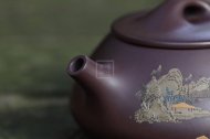 《山水石瓢》宜興工藝美術師手工紫砂壺茶壺具紫泥石瓢