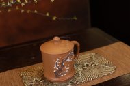 《竹節蓋杯-泥繪梅花款》紫砂壺實力派名家手工宜興茶壺茶具段泥