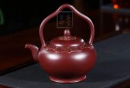 《梵華提梁》純手工高級工藝美術(shù)師宜興紫砂創(chuàng)新提梁壺紫泥泡茶壺套壺