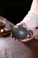 《歲寒三友》紫砂壺工藝美術師全手工純制壺綠泥
