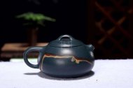 《石瓢》宜興紫砂壺工藝美術師手工茶壺茶具墨綠泥石瓢