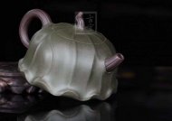 《荷葉》宜興名家紫砂壺工藝美術師手工民國綠，紫泥功夫茶具茶壺家用